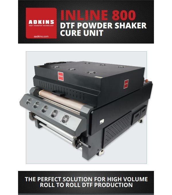 Adkins Inline 800 DTF Powder Shaker Unit - Brochure (PDF)